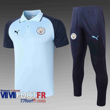 77footfr polo foot Manchester City Bleu foncé 2020 2021 C587