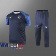 77footfr Survetement Foot T-shirt Monterrey Bleu fonce 2020 2021 TT01