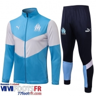 Veste Foot Olympique De Marseille Blanc bleu Homme 2021 2022 JK144