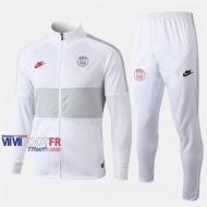 Promotion Ensemble Veste Survetement Foot PSG Paris Saint Germain Blanc Thailande 2019 2020 Nouveau