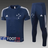 77footfr Survetement Foot T-shirt Cruzeiro Bleu fonce 2020 2021 TT11