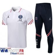 Polo foot PSG blanche Homme 2021 2022 PL172