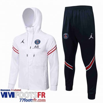 Veste Foot - Sweat A Capuche PSG Paris blanche Homme 21 22 JK221