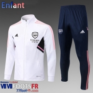 KIT: Veste Foot Arsenal Blanc Enfant 2022 2023 TK464