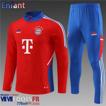 Survetement de Foot Bayern Munich rouge Enfant 2022 2023 TK565