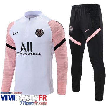 Survetement de Foot PSG Paris Rose blanc Homme 21 22 TG149