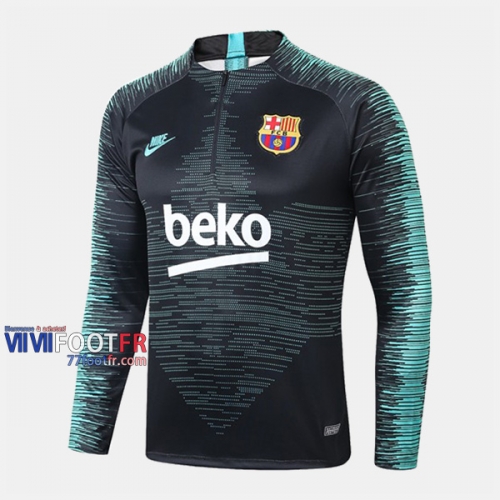 Nouveau Replique Sweatshirt Foot Barcelone Noir Vert 2019-2020