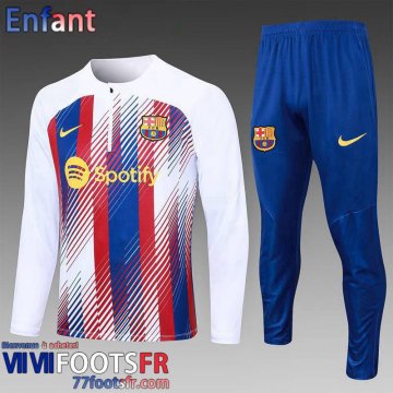 Survetement de Foot Barcelone Blanc Enfant 2023 2024 C44