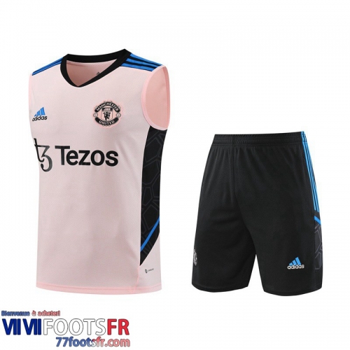 Survetement Sans manches Manchester United rose Homme 2023 2024 TG787