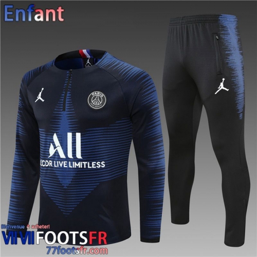 Survetement de Foot PSG Jordan bleu Enfant 21 22 TK180