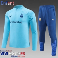 Survetement de Foot Marseille bleu ciel Enfant 2023 2024 C56