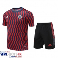 Survetement T Shirt Bayern Munich rouge noir Homme 2023 2024 TG778