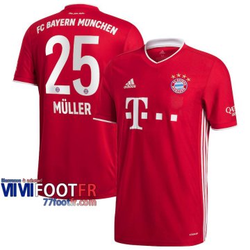 Maillot de foot Bayern Munich Thomas Müller #25 Domicile 2020 2021