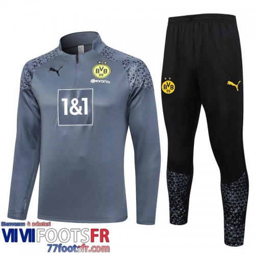 Survetement de Foot Dortmund gris Homme 2023 2024 A104