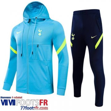 Kits: Veste Foot - Sweat A Capuche Tottenham Hotspur bleu ciel Enfant 2021 2022 TK107