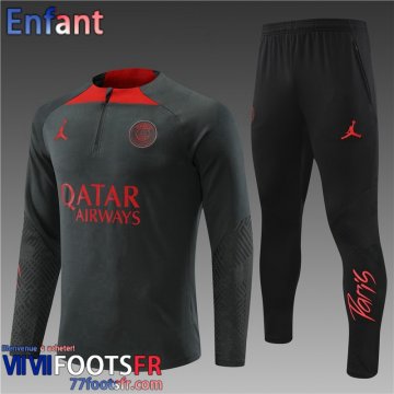 KIT: Survetement de Foot PSG gris foncé Enfant 2022 2023 TK411