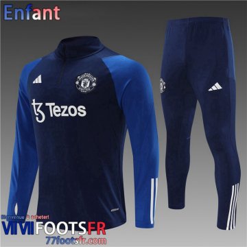 Survetement de Foot Manchester United bleu marine Enfant 2023 2024 C46