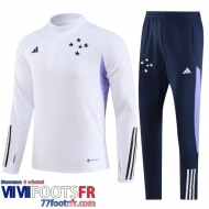 Survetement de Foot Cruzeiro Blanc Homme 2023 2024 TG989