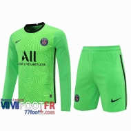 77footfr Maillots foot Paris Gardiens de but Manche Longue green 2020 2021