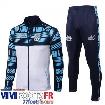 Veste Foot Marseille Blanc bleu Homme 22 23 JK485