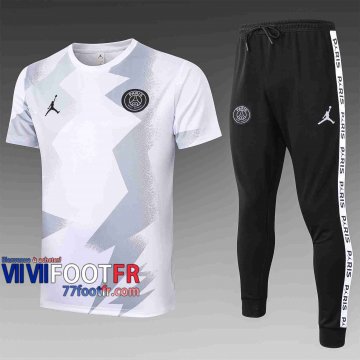 T-shirt de foot PSG 2020 2021 Blanc C429#