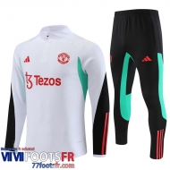 Survetement de Foot Manchester United Blanc Homme 2023 2024 TG853