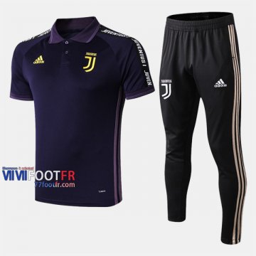 Ensemble Polo Foot Juventus Turin Costume Manche Courte Slim Pourpre 2019/2020 Nouveau