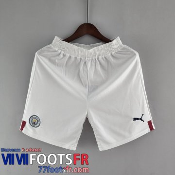 Short De Foot Manchester City Blanc Homme 22 23 DK189