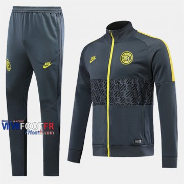 Meilleur Ensemble Veste Survetement Foot Inter Milan Gris 2019/2020 Nouveau