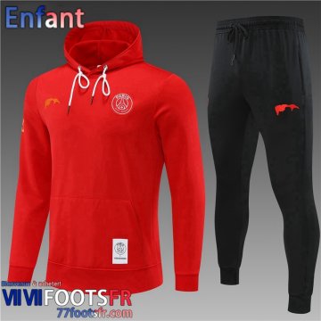 KIT: Sweatshirt Foot PSG rouge Enfant 2022 2023 TK389