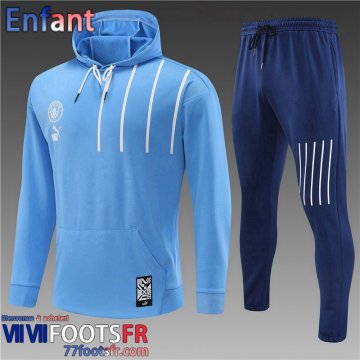 KIT: Sweatshirt Foot Manchester City bleu ciel Enfant 2022 2023 TK387