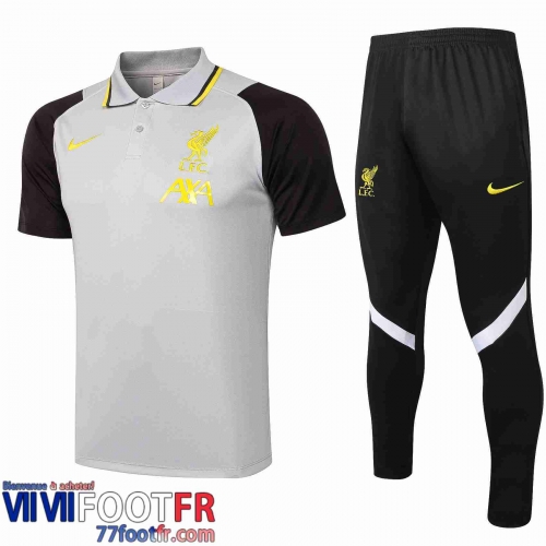 Polo de foot Liverpool Gris clair 2021 2022 PL19