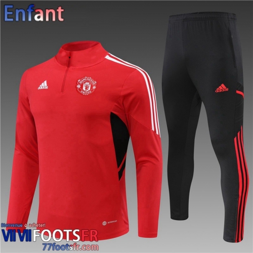 Survetement de Foot Manchester United rouge Enfant 2022 2023 TK368