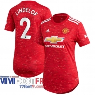 Maillot de foot Manchester United Victor Lindelöf #2 Domicile Femme 2020 2021