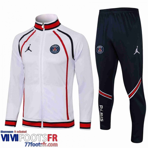 Veste Foot PSG Homme blanche 2021 2022 JK86