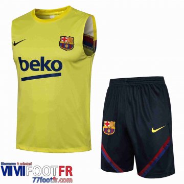 Survetement Foot Sans manches Barcelone Vert fluorescent 2021 2022 PL38