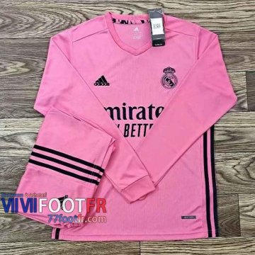 77footfr Maillots foot Real Madrid Exterieur Manche Longue 2020 2021
