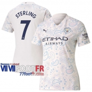 77footfr Manchester City Maillot de foot Sterling #7 Third Femme 20-21