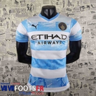 T-Shirt Manchester City blanc bleu Homme 2022 2023 PL362