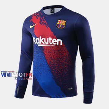 Les Nouveaux Vintage Sweatshirt Foot Barcelone Bleu Rouge 2019-2020