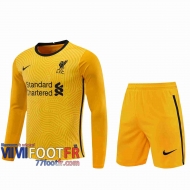 77footfr Maillots foot Liverpool Gardiens de but Manche Longue yellow 2020 2021