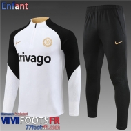 KIT: Survetement de Foot Chelsea Blanc Enfant 2023 2024 TK691