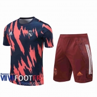 77footfr Survetement Foot T-shirt Real Madrid Bleu marine/orange 2020 2021 TT122