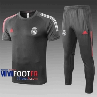 T-shirt de foot Real Madrid 2020 2021 Gris foncé C516#