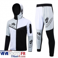 Veste Foot - Sweat A Capuche Sport noir et blanc Homme 2023 2024 JK784