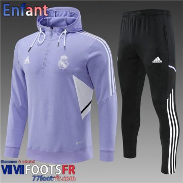 KIT: Sweatshirt Foot Real Madrid Violet Enfant 2022 2023 TK385