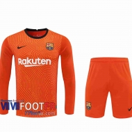 77footfr Maillots foot Barcelone Gardiens de but Orange 2020 2021