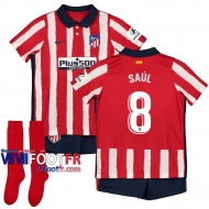 Maillot de foot Atletico Madrid Saúl #8 Domicile Enfant 2020 2021