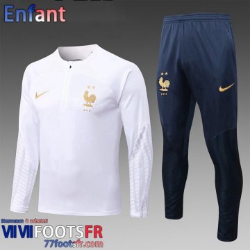 KIT: Survetement de Foot France Blanc Enfant 2022 2023 TK429