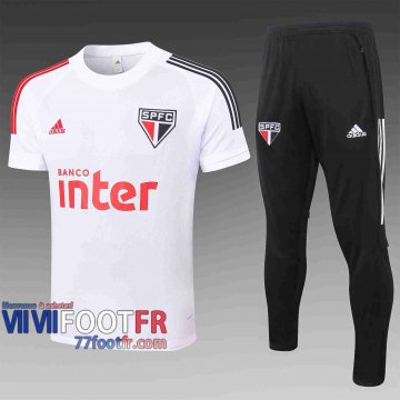 77footfr Survetement Foot T-shirt Sao Paulo blanc 2020 2021 TT06